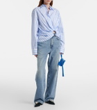 Sportmax Palmizi cutout striped cotton poplin shirt