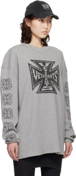 VETEMENTS Gray Biker Cross Waffle Longsleeve T-shirt