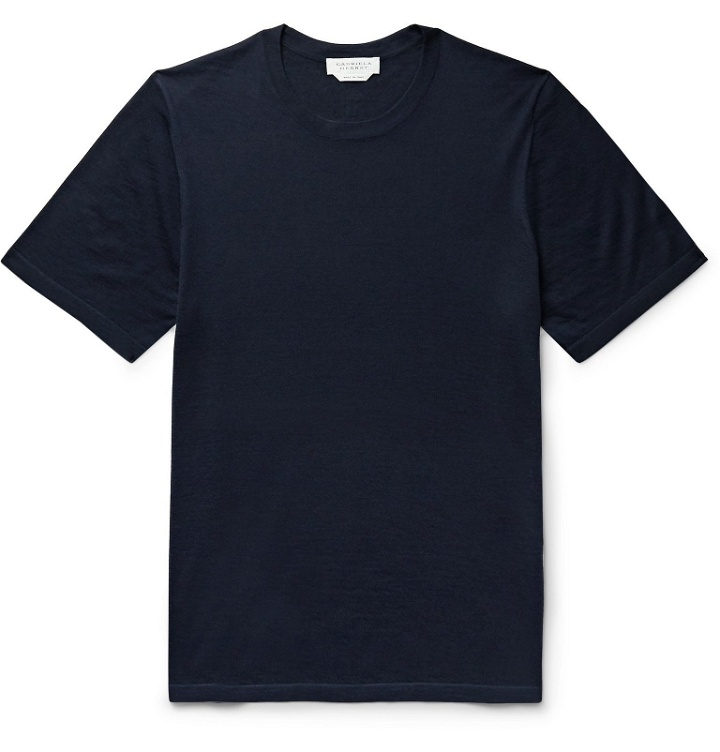 Photo: Gabriela Hearst - Melville Cashmere T-Shirt - Blue