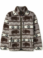 MANASTASH - Mountain Printed Fleece Jacket - Brown