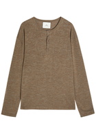 The Elder Statesman Lenny Round-neck Wool-blend Henley top Brown