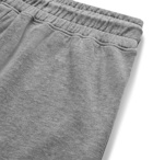 Hugo Boss - Tapered Double-Faced Mélange Cotton-Blend Jersey Sweatpants - Gray