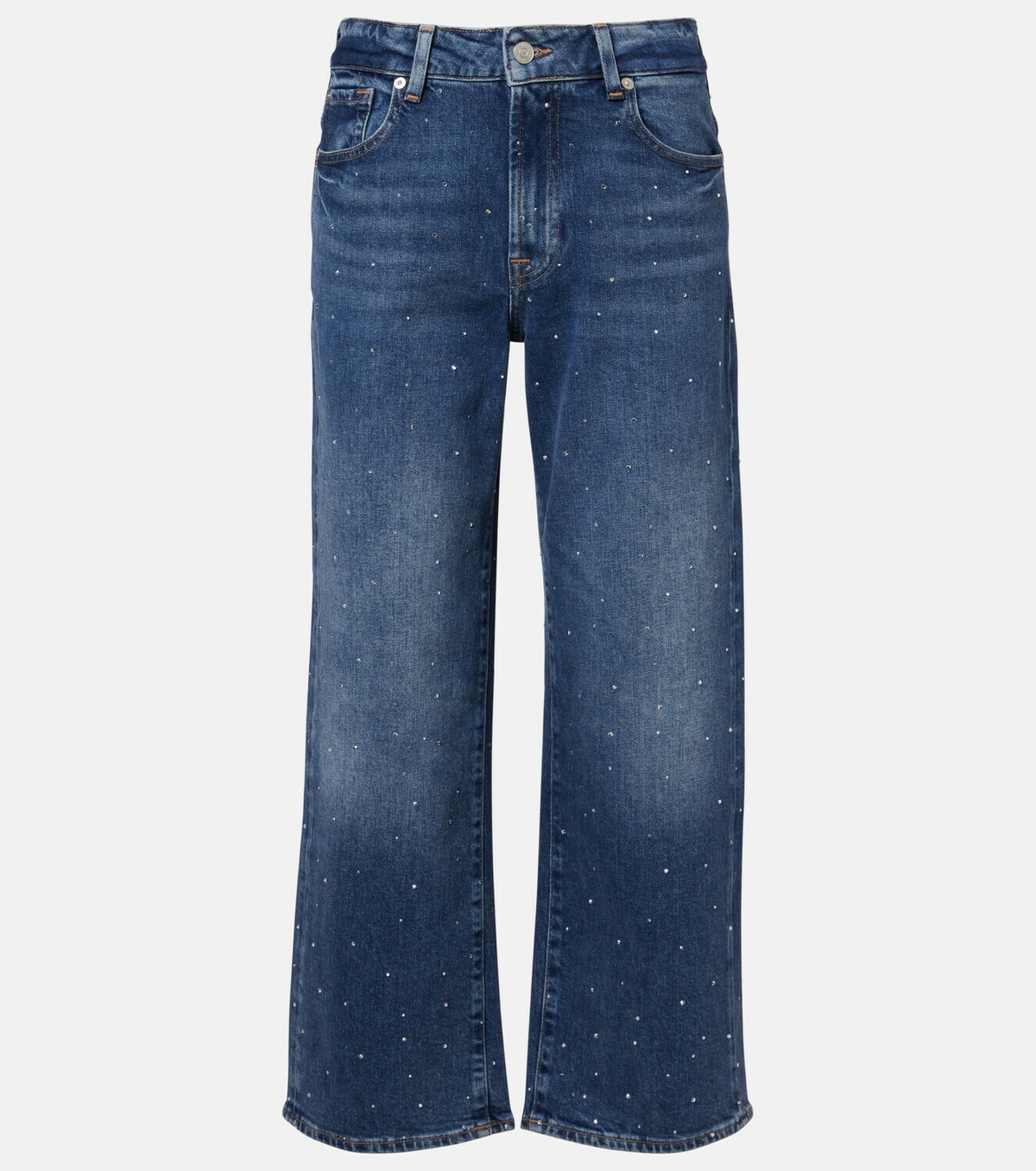 7 For All Mankind Stovepipe embellished straight jeans