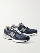 New Balance - 990v3 Suede and Mesh Sneakers - Blue