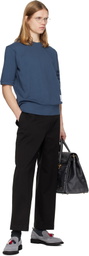 Thom Browne Blue Cotton Jersey 4-Bar T-shirt