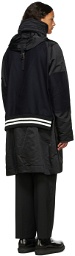 Sacai Black & Navy Nylon Coat