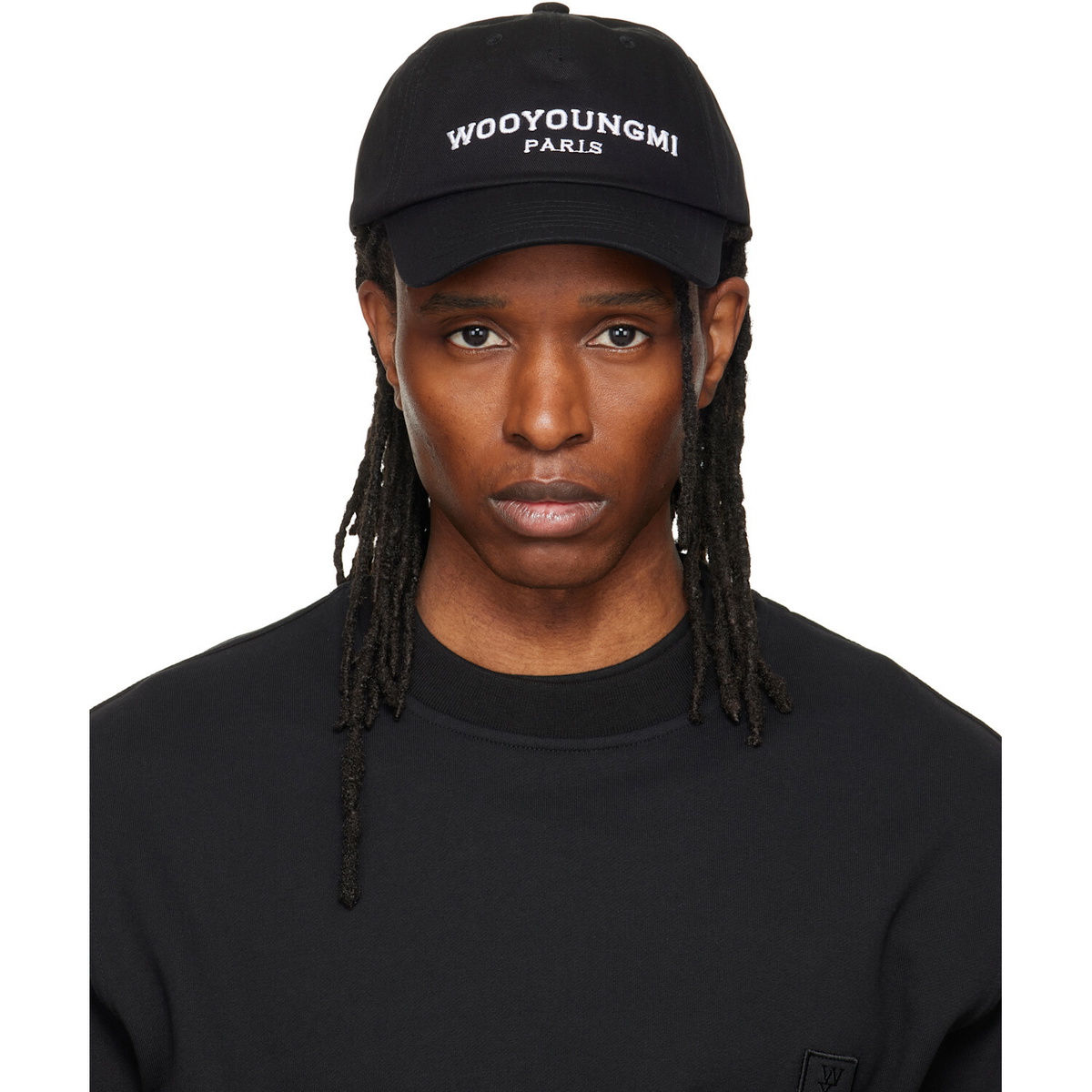 WOOYOUNGMI Black Embroidered Ball Cap