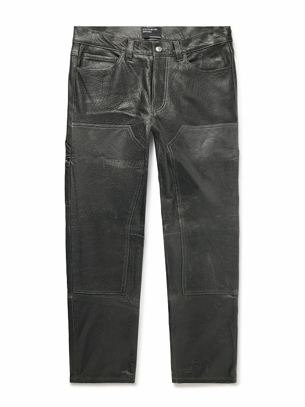 Photo: Enfants Riches Déprimés - Slim-Fit Panelled Leather Trousers - Gray