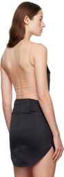Courrèges Black Illusion Circle Satin Bodysuit