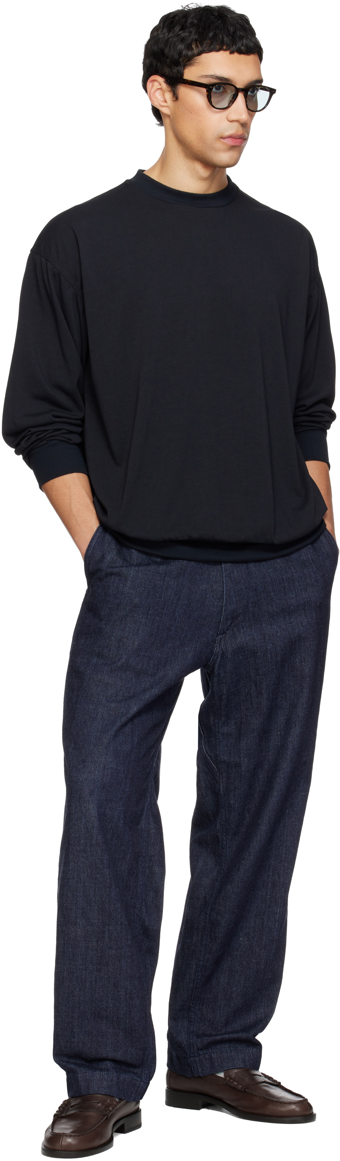 nanamica Black Polyester Jersey L/S T-shirt