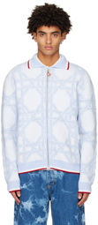 Casablanca Blue 'Le Monogramme D'Osier' Cardigan