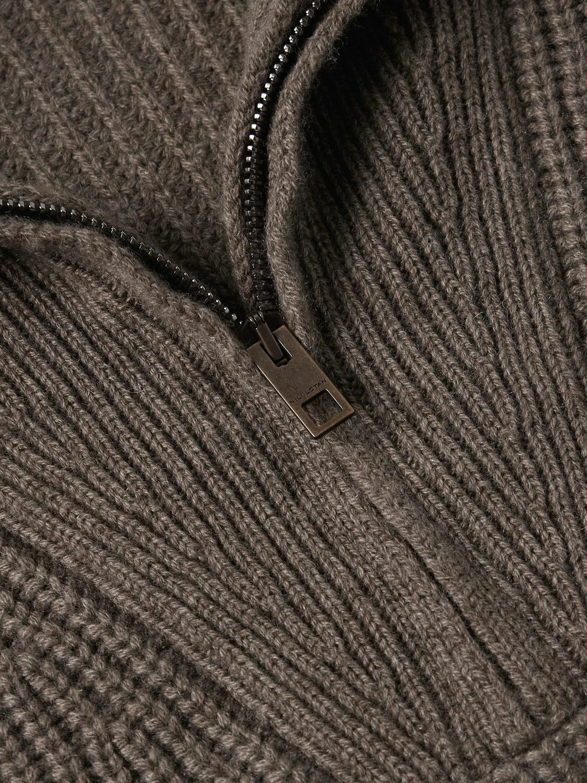 Nili Lotan - Heston Ribbed Cashmere Half-Zip Sweater - Green