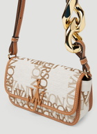 Chain Baguette Shoulder Bag in Beige