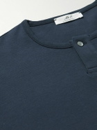 Mr P. - Cotton-Jersey Henley Pyjama Shirt - Blue