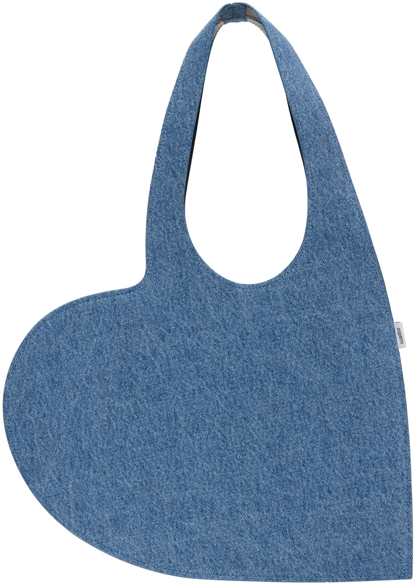 Coperni Blue Denim Mini Heart Tote Coperni