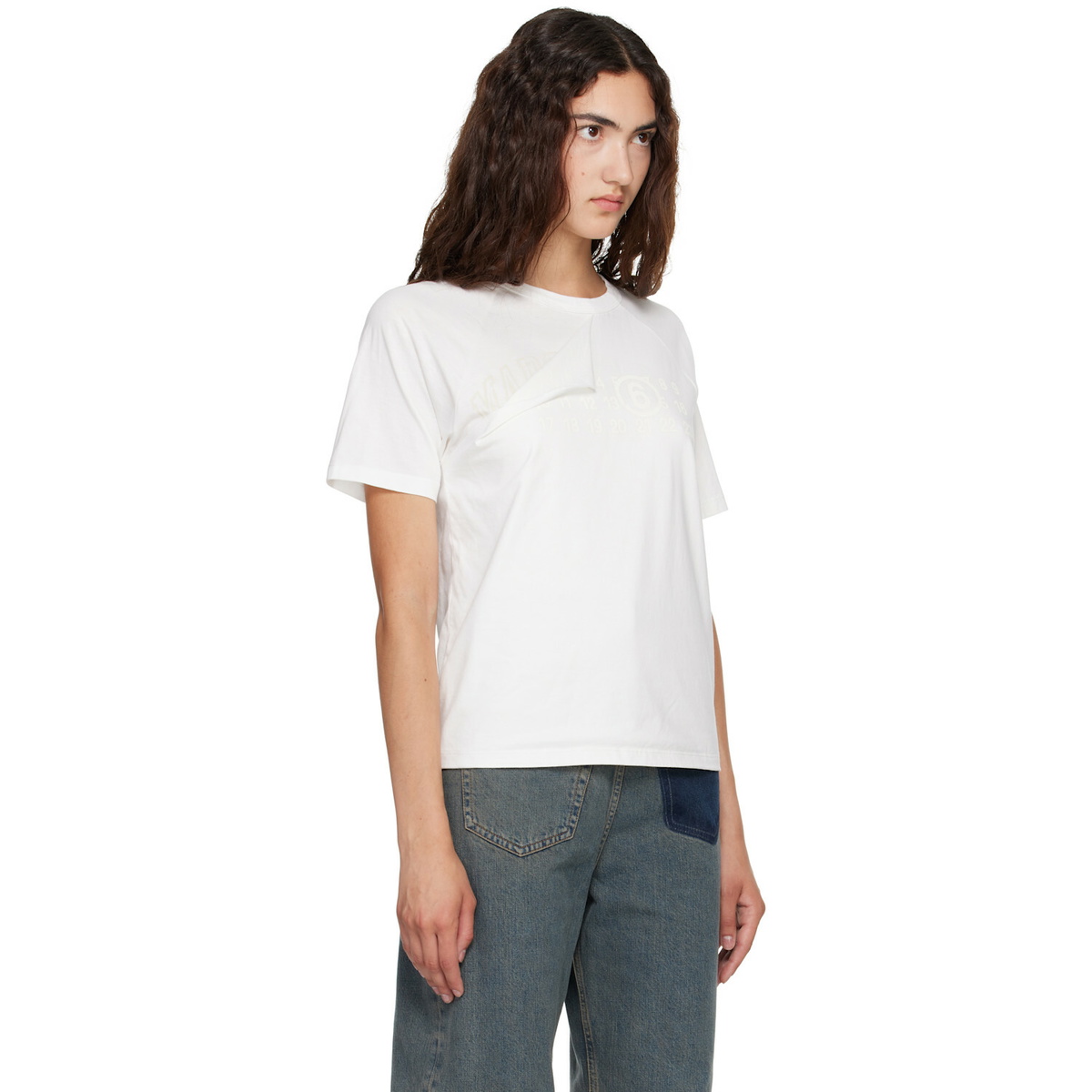 MM6 Maison Margiela White Folded Logo T-shirt