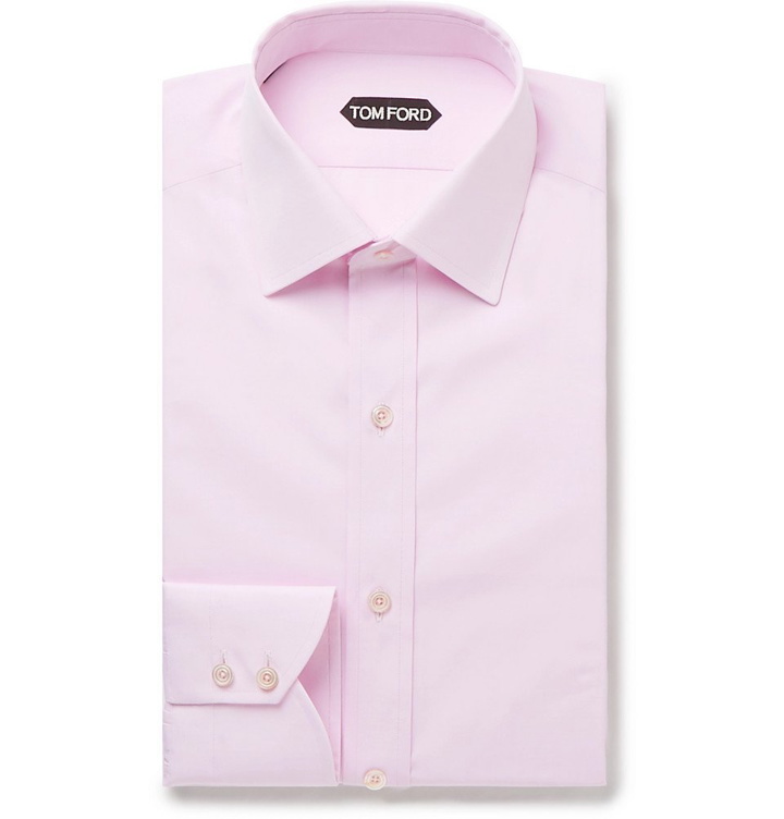 Photo: TOM FORD - Light-Pink Slim-Fit Cotton-Poplin Shirt - Men - Pink