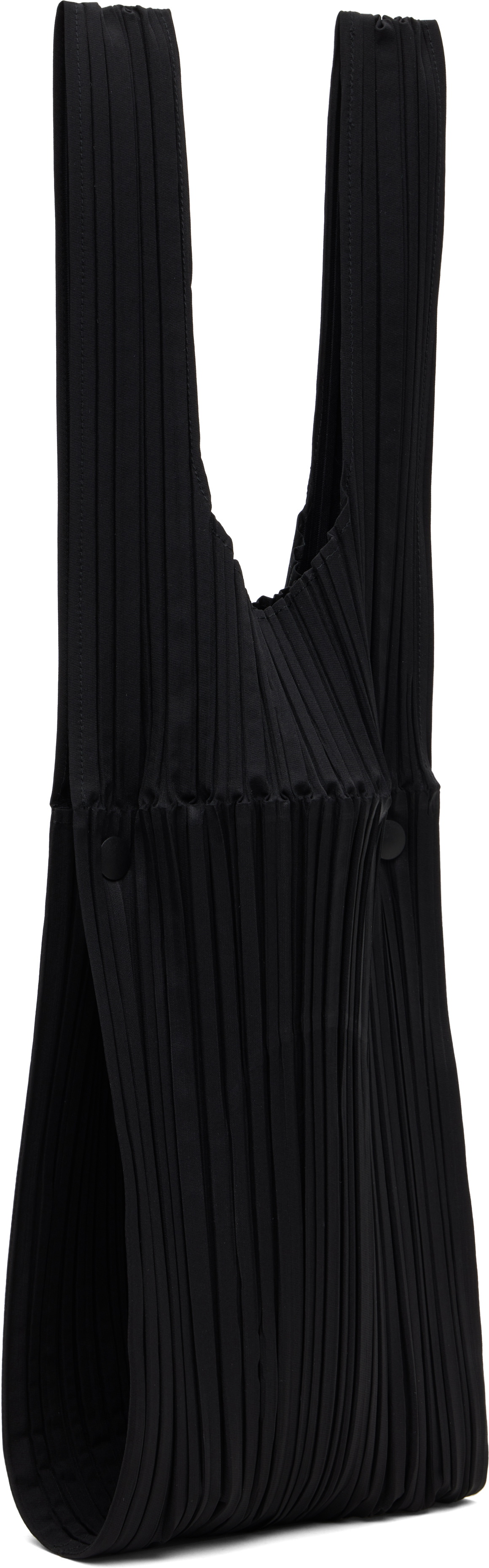 PLEATS PLEASE ISSEY MIYAKE Black Pleats Bridge Tote