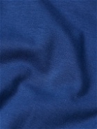 Sunspel - Brushed Cotton-Jersey Rollneck T-Shirt - Blue