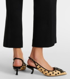 Roger Vivier Virgule polka-dot canvas slingback pumps