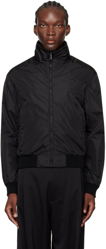 Photo: Versace Black Milano Stamp Bomber Jacket