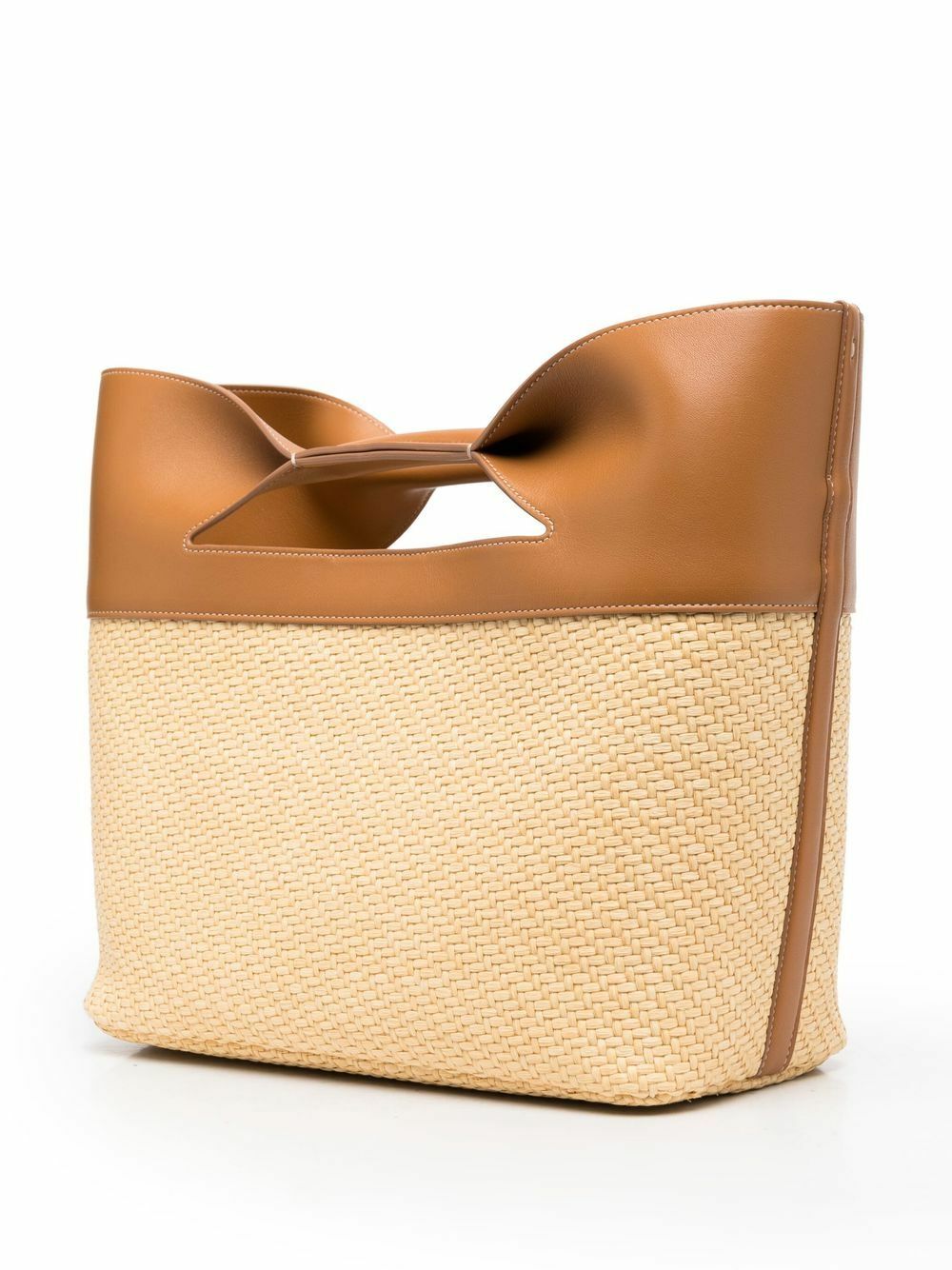 【VIPセール】Alexander McQueen THEBOW2ウェイトート ALEXANDER MCQUEEN - The Bow Leather And Raffia Tote Bag