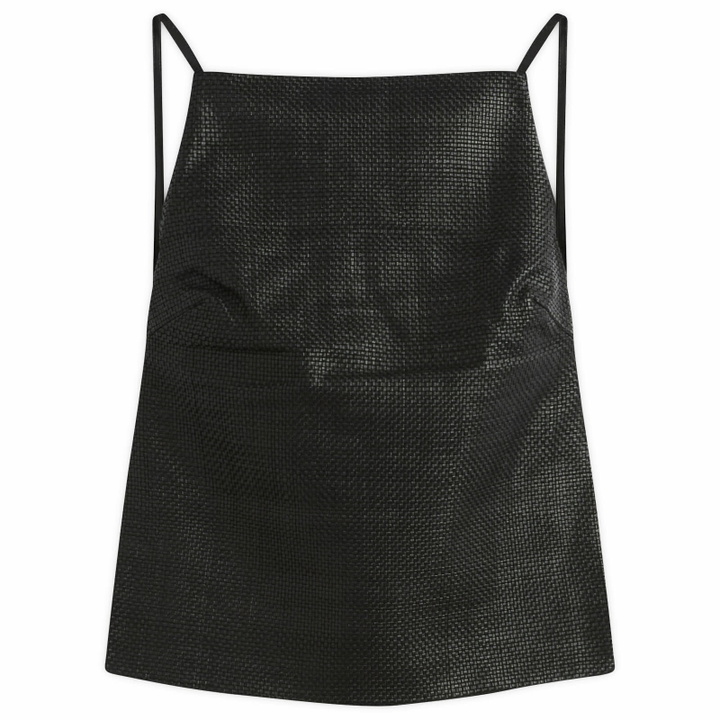 Photo: ST. Agni Women's Woven Leather Square Neck Top in Black
