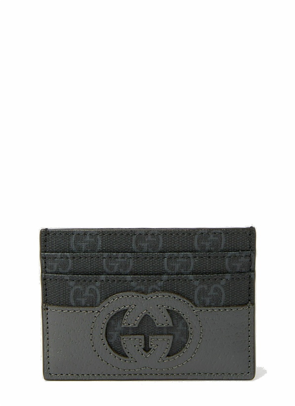 Photo: Gucci - Logo Cut Out Card Holder in Dark Grey