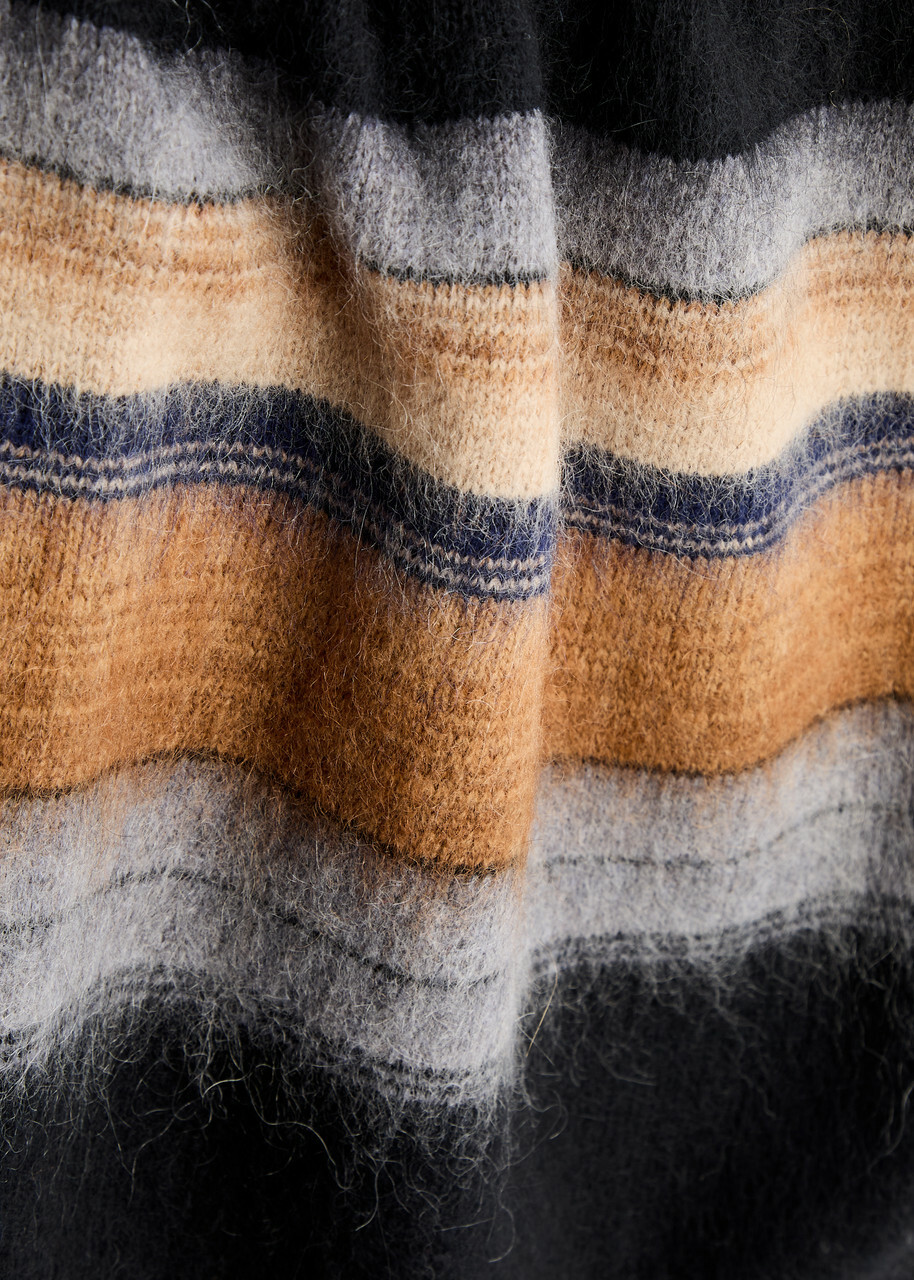 Wax London Wilde Striped Wool-blend Jumper Black