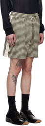 Wales Bonner Beige & Green Power Shorts