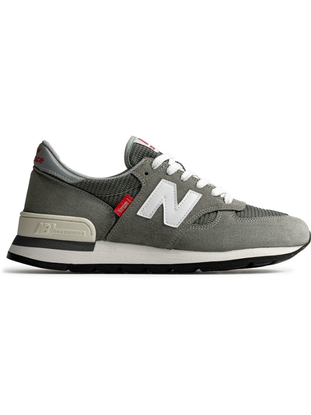 Photo: New Balance - M990v1 Suede and Mesh Sneakers - Gray