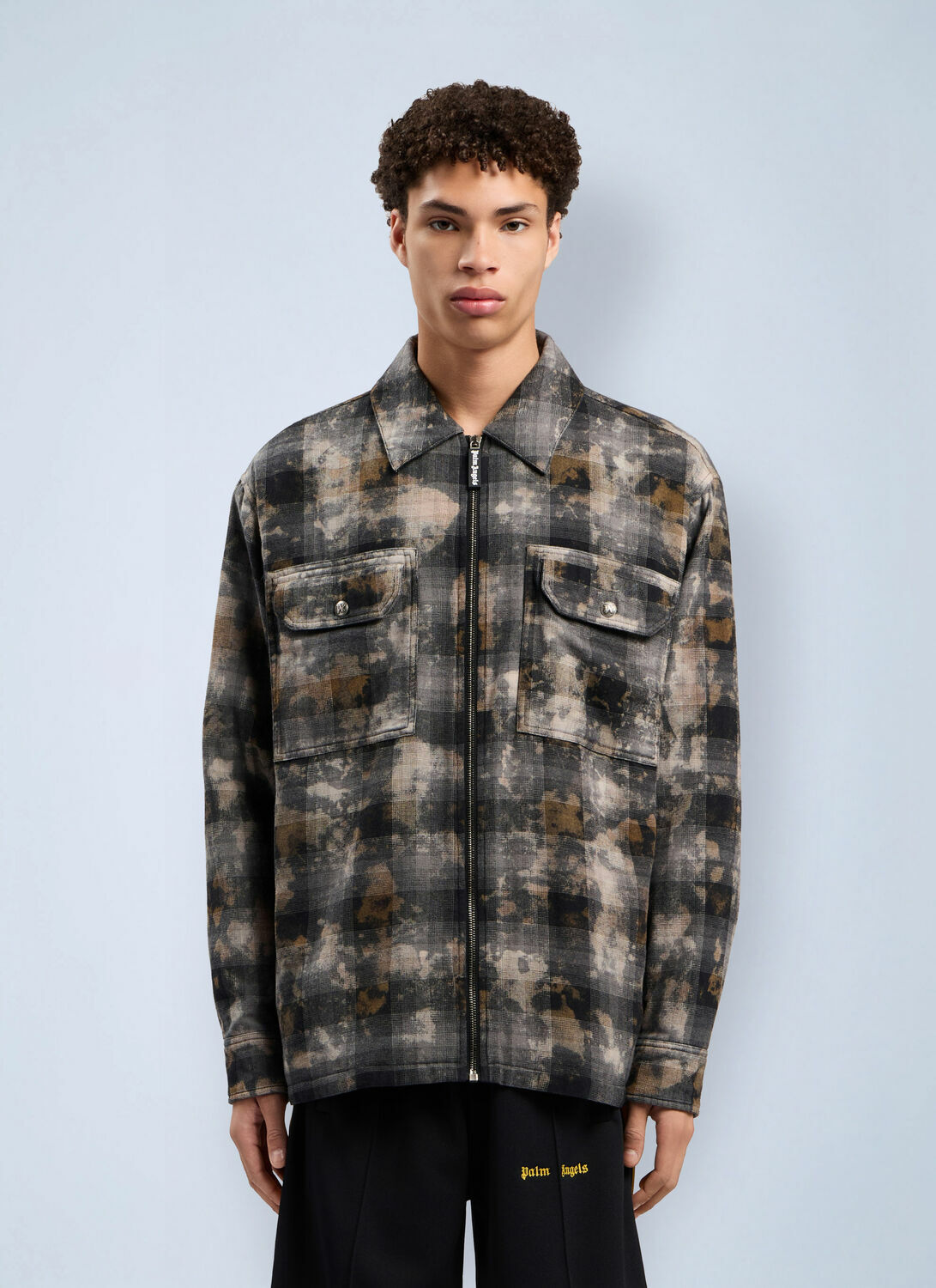 Palm Angels Curved Logo Check Overshirt