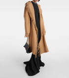 Balenciaga Fringed wool wrap coat