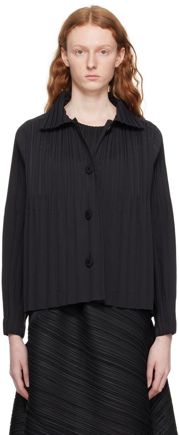 Issey Miyake Pleats Please Edgy Bounce Jacket in Blue