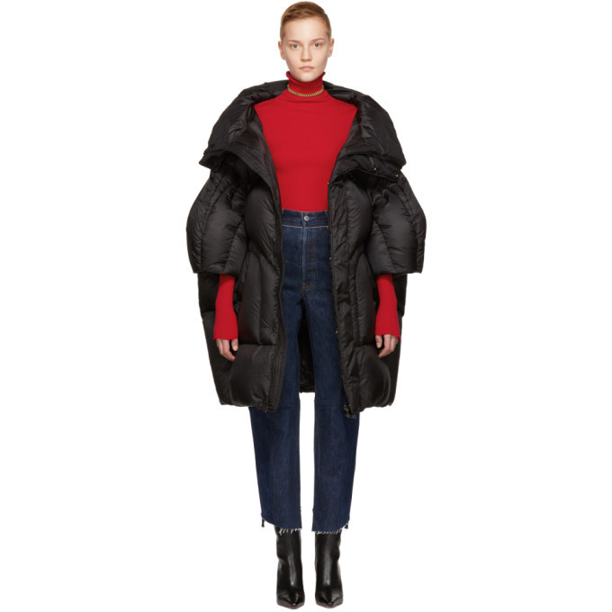 Chen Peng Black Long Quilted Puffer Jacket