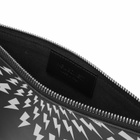 Neil Barrett Men's Lighting Bolt Zip Pouch in Black/White