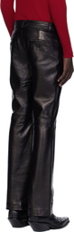 Ernest W. Baker Black Flare Leather Pants