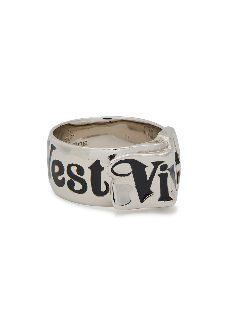 Vivienne Westwood Belt Logo-enamelled Sterling Silver Ring