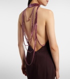The Attico Embellished satin gown