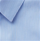 Giorgio Armani - Slim-Fit Pinstriped Cotton-Blend Poplin Shirt - Blue