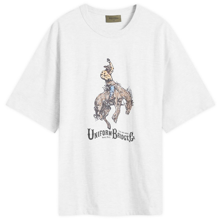 Photo: Uniform Bridge Men's Cowboy T-Shirt in White Melange