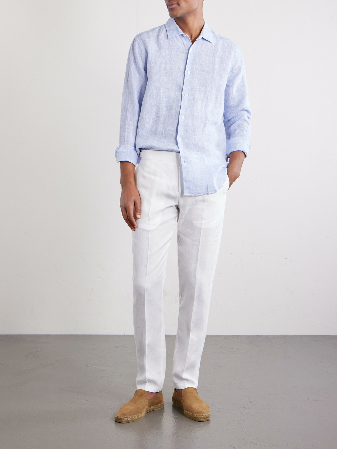 Orlebar Brown - Griffon Straight-Leg Linen Trousers - White
