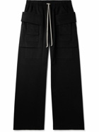 DRKSHDW by Rick Owens - Creatch Wide-Leg Cotton-Twill Drawstring Cargo Trousers - Black