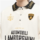 Rhude Men's Automobile Track Polo Shirt in Cream/Black