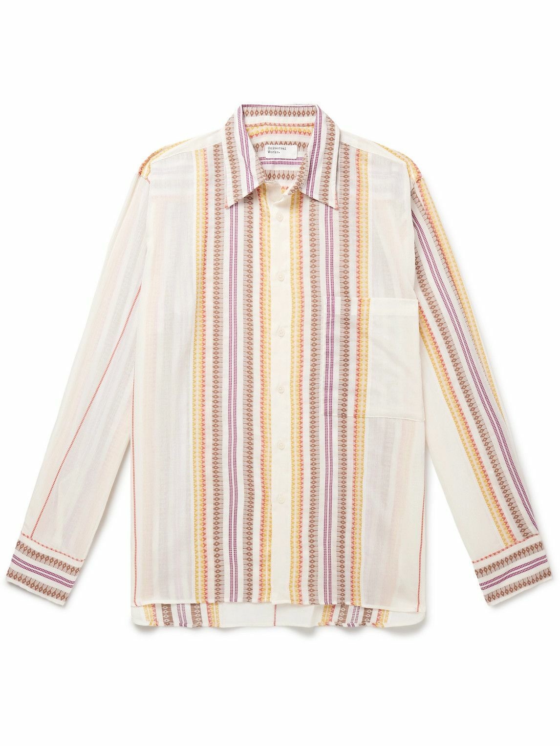 Photo: Universal Works - Striped Cotton-Jacquard Shirt - Neutrals