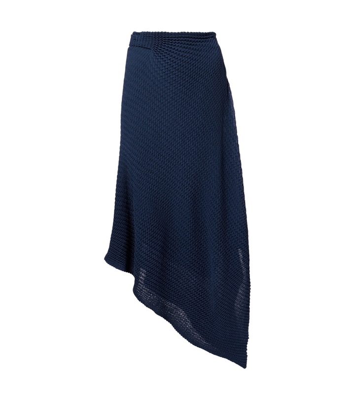 Photo: Victoria Beckham Draped knitted cotton-blend midi skirt
