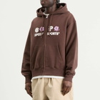 Pawa Speed Sports Men's Multi Monogram Zip Hoodie in Chocolate