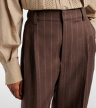 Brunello Cucinelli Chalk stripe wool cropped flared pants