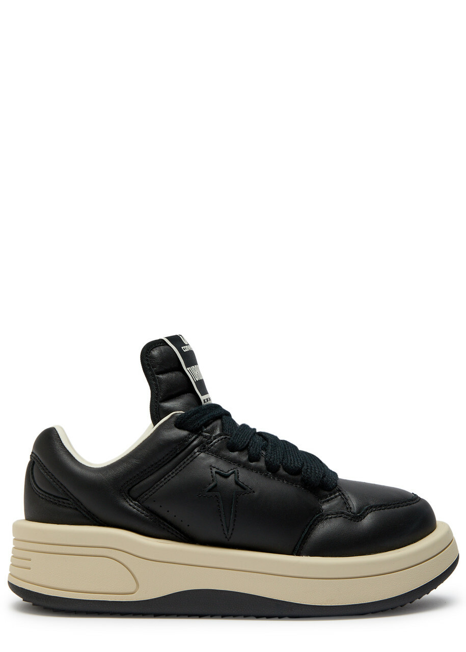 Rick Owens Black Porterville Jumbolaced Padded Low Sneakers