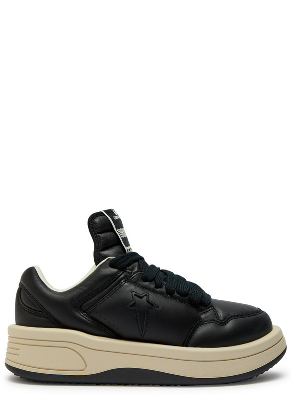 Photo: Rick Owens X Converse Drkshdw Padded Leather Sneakers Black